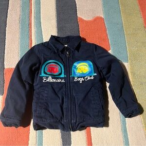 2t Billionaire Boys Club Kids Navy Jean Jacket with Embroidered Designs